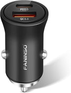60W Car Charger USB C Fast Charge, Aluminum Dual Port Cigarette Lighter Adapter by FANINSO