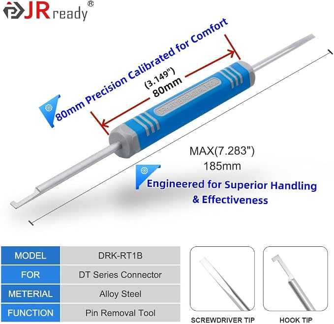 JRready DRK-RT1B Deutsch Pin Removal Tool, Pin Socket Contact/Wedgelock Removal - Image 3