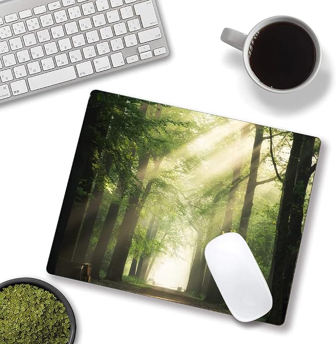 Hokafenle Mouse Pad, Natural Forest Mouse Pad, Rectangle Mouse Mat Square - Image 4