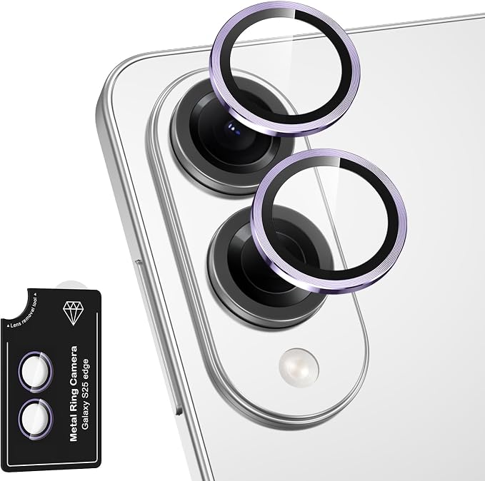 for Samsung Galaxy S25 Edge Camera Lens Protector, Individual Metal Ring by Btscase