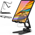 Kado Tablet Stand with Cord Holder Aluminum Alloy Black, Fully Adjustable by Unknown