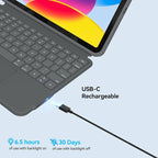 iPad 10th Generation Keyboard Case: Bluetooth Rechargeable Magic-Style Keyboard - Image 7