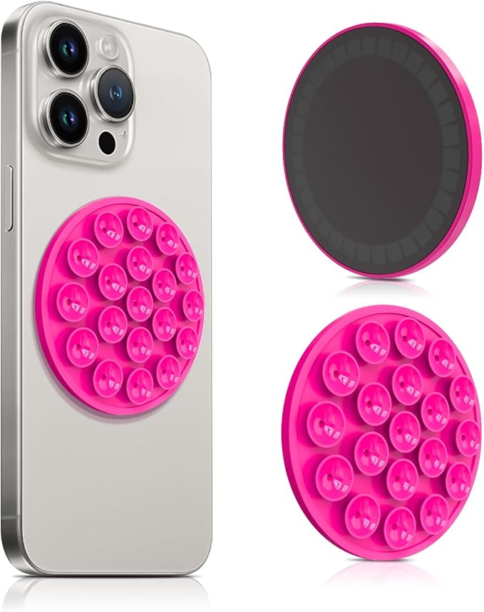 Silicone Suction Cup Phone Mount, Magnetic Suction Phone Case Stand, Mirror by Lokyoo