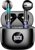 Wireless Bluetooth 5.4 Earbuds, Ear Buds LED Power Display Headphones 6D Stereo by Jxrev