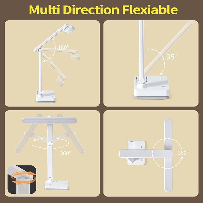 Cordless Desk Table Lamp Reading Light Rechargeable Battery 4000mah, Tall & - Image 6