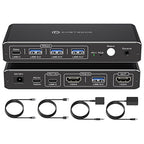 KVM Switch 1 Monitors 2 Computers 4K@60Hz USB C HDMI KVM Switch 2 Port by FQUANMAP
