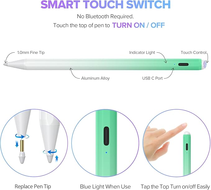 Stylus Pen for iPad 6th-11th Generation-2X Fast Charge Active Pencil Compatible - Image 5