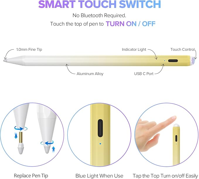 Stylus Pen for iPad 6th-11th Generation-2X Fast Charge Active Pencil Compatible - Image 5