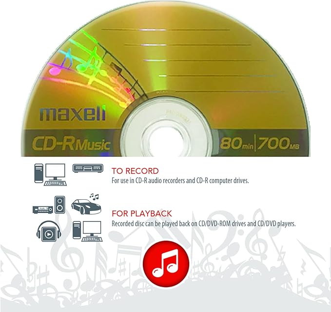 Maxell CD-R Music Spindle, Audio only, Blank Media - Image 4
