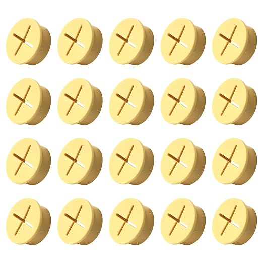 20Pcs Desk Grommet, 3/4" Yellow Silicone Cord Hole Cover, Flexible Rubber Wire by EASYEAH