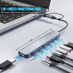 【Upgrade】 USB C/USB Hub, BERLAT Aluminum 7 in 1 USB C & USB Hub - Image 2