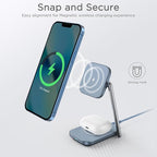 2-in-1 MagSafe Charger Stand, 20W Foldable Travel Fast Magnetic Wireless Charger - Image 2