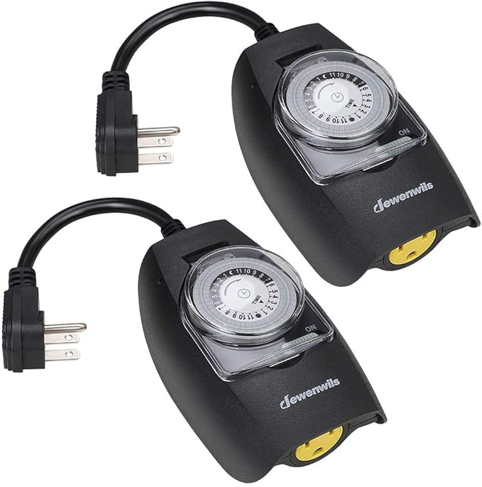 DEWENWILS Outdoor Light Timer Waterproof, 24-Hour Programmable Plug in Timer by DEWENWILS