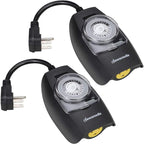 DEWENWILS Outdoor Light Timer Waterproof, 24-Hour Programmable Plug in Timer by DEWENWILS