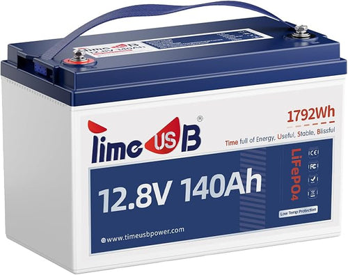 12.8V 140Ah Lithium Battery, LiFePO4 Battery by Timeusb