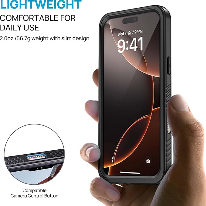 Lanhiem for iPhone 16 Pro Max Case, IP68 Waterproof Dustproof Shockproof Cases - Image 4