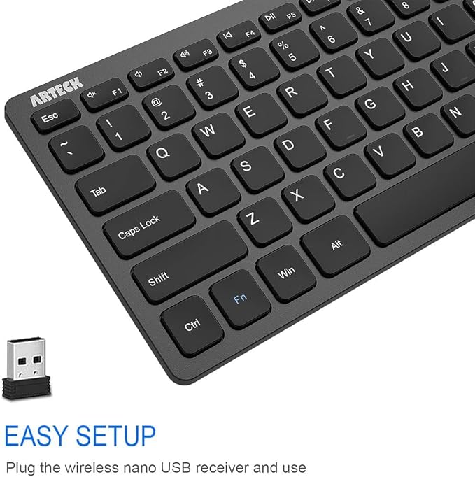 Arteck 2.4G Wireless Keyboard Ultra Slim and Compact Keyboard - Image 2