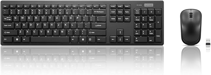 Lenovo 100 Wireless Keyboard and Mouse Combo – Cordless Set by LENOVO