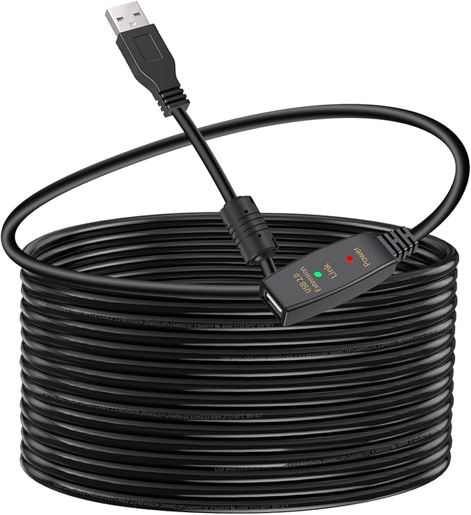 LDKCOK 30FT Active USB Extension Cable 2.0 Male to Female by LDKCOK