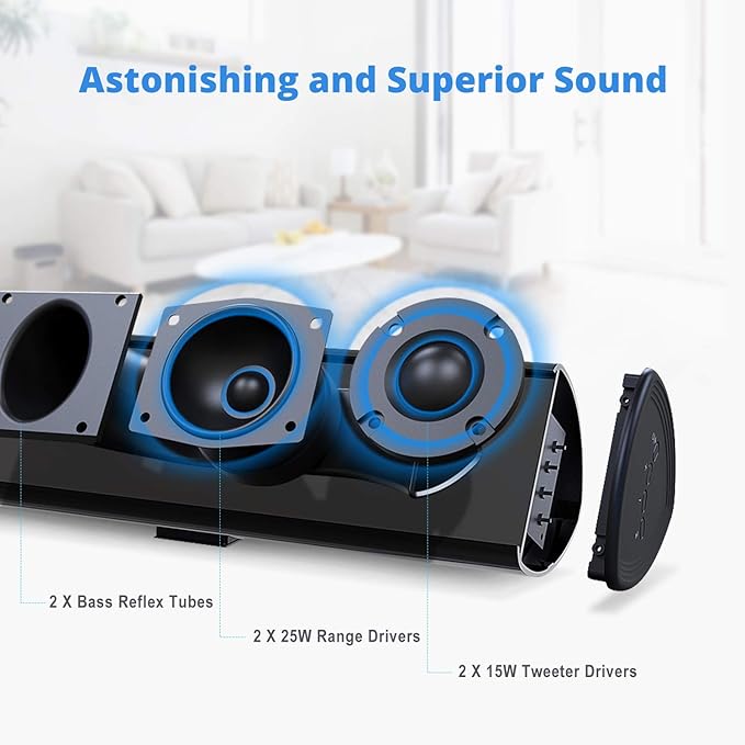 BESTISAN 80 Watt Soundbar, Sound Bars - Image 2