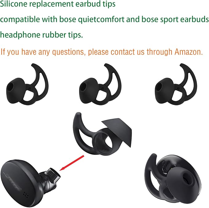 Silicone Replacement Earbud Tips Earbud Covers Ear Tips Compatible - Image 4