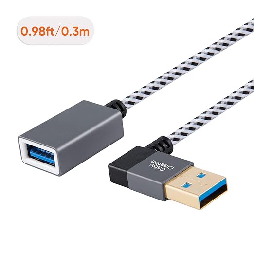 CableCreation Short USB 3.0 Extension Cable Right Angle 1FT, 90 Degree Male to - Image 5