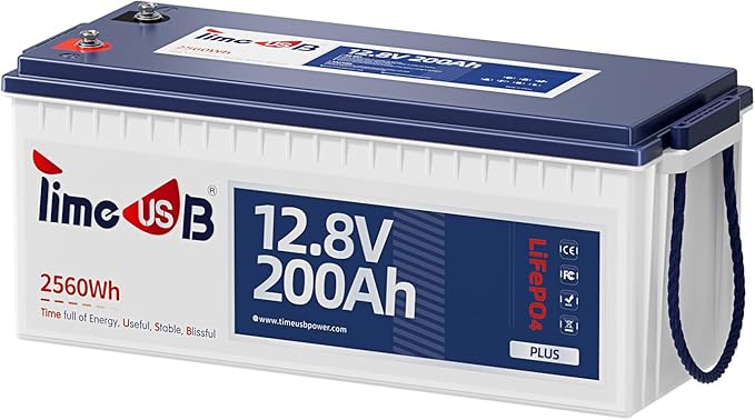 12V 200Ah Plus LiFePO4 Battery, Timeusb Lithium Battery by Timeusb