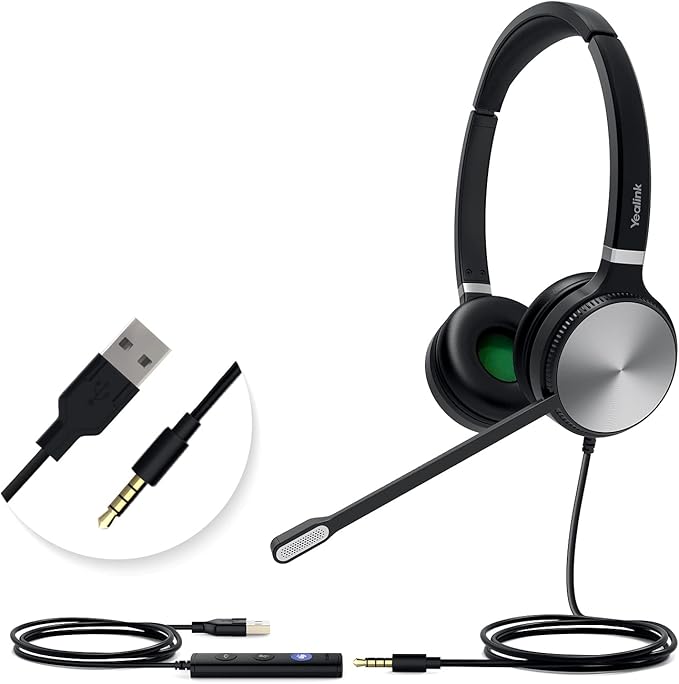 Yealink UH36 Professional USB Headset, Wired Headphones by RedefineYourWorkplace