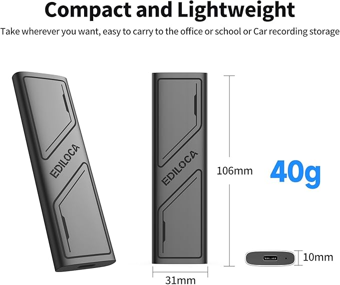 Ediloca EP1000 External Hard Drive 1TB, Portable Ssd, External Solid State - Image 3