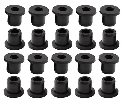 20 pcs 7/16" Drill Hole，1/4" ID Black Silicone Top hat Rubber Grommets by Unknown