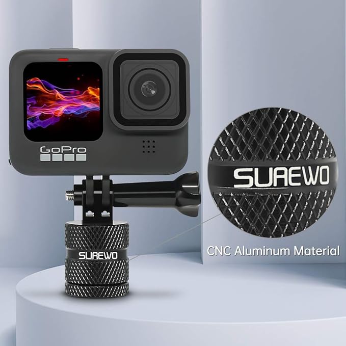Aluminum 1/4 inch 20 Camera Mount, 360 Degree Rotation Tripod Mount Adapter - Image 2