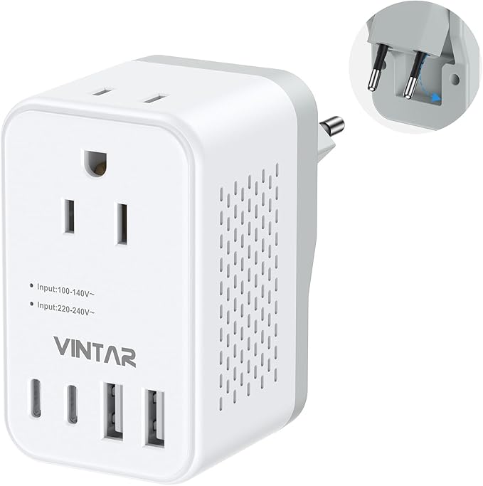 220V to 110V Travel Voltage Converter US to Europe, VINTAR 2000W Foldable by VINTAR