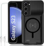 Battery Case for Galaxy S23, Slim Portable Protective Fast Charging Case Backup by KCKEBLM
