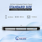 NewYork Cables® Blank Keystone 24 Port Cat6 Patch Panel - Image 3
