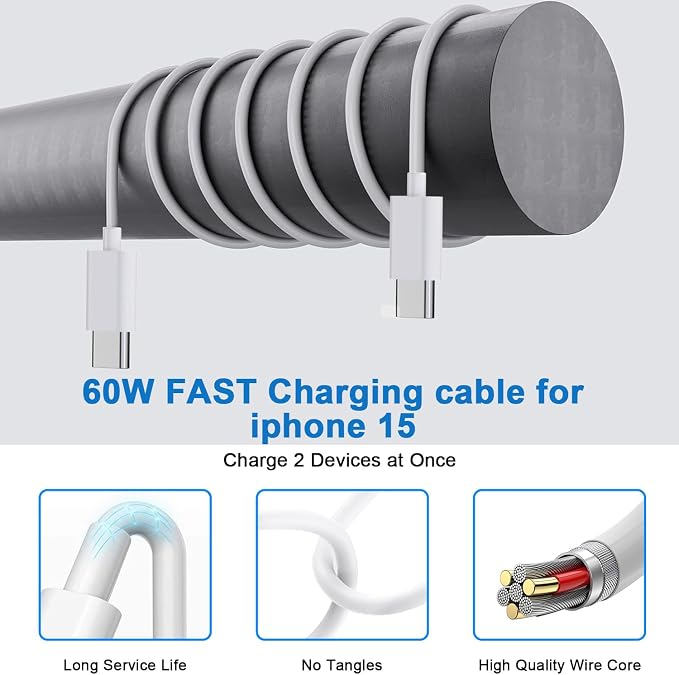10FT iPhone 16e Fast Charger, iPad Pro/Air/Mini - Image 5