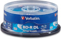 Verbatim BD-R DL 50GB 8X Blu-ray Recordable Media Disc Double Layer- 25 Pack by Verbatim