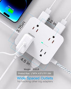 10 Ft Surge Protector Power Strip, HANYCONY Extension Cord - Image 4