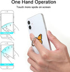 Bonoma Cute Butterflies Phone Ring Holder, 3 Pack Universal Finger Ring Stand - Image 4