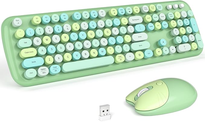 KNOWSQT Wireless Keyboard and Mouse Combo Pale Green by KNOWSQTKeyboardMouse