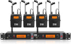 XTUGA RW2080 Wireless in Ear Monitor System 4 Bodypacks UHF IEM System by XTUGA