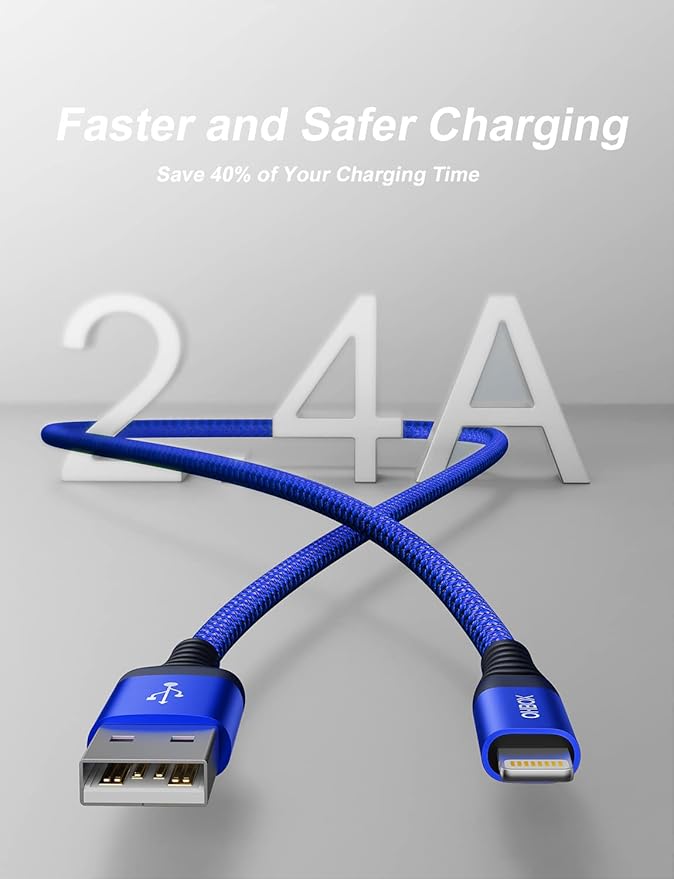 iPhone Charger Cable 6FT, USB to Lightning Cable 3Pack Braided USB iPhone - Image 4