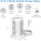 AiJoy Flat Plug Power Strip Tower - Image 2