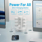 TenTrend 160W Fast Charging Station, Flat Plug Power Strip Tower - Image 4