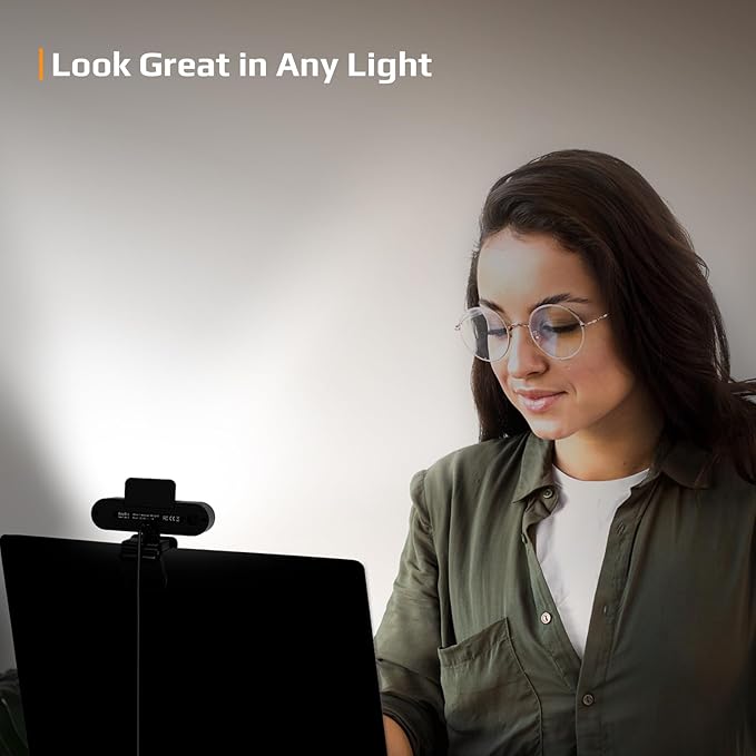 5-in-1 Design 4K Webcam with Speaker and Microphone, Built-in Light, Privacy - Image 6