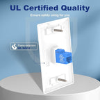 VCE Ethernet Wall Plate 1-Port, Keystone Jack Wall Outlet - Image 2