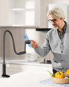 SAIJI Gooseneck Phone Holder for Bed, 360° Rotate Support Rod One-Hand - Image 5