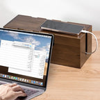 Large Cable Management Box, Wooden Cord Hider Desk Organizer, Power Strip and - Image 6