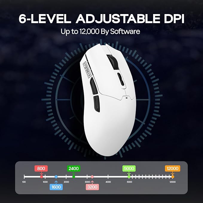 EPOMAKER Click Lite Wireless Gaming Mouse, 800 to 12, 000 DPI Adjustable - Image 5