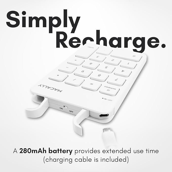 Macally Bluetooth Number Pad for Laptop, MacBook Pro/Air, Windows PC, or - Image 5