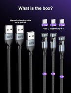 AUFU 16PIN USB C Magnetic Charging Cable, 180° Rotation Magnet Charger - Image 7